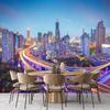 City Large Wall Mural Beautiful City Skyline Traffic Lights On Roads And Bridges Wallpaper Removable Modern Decor Wall Mural
