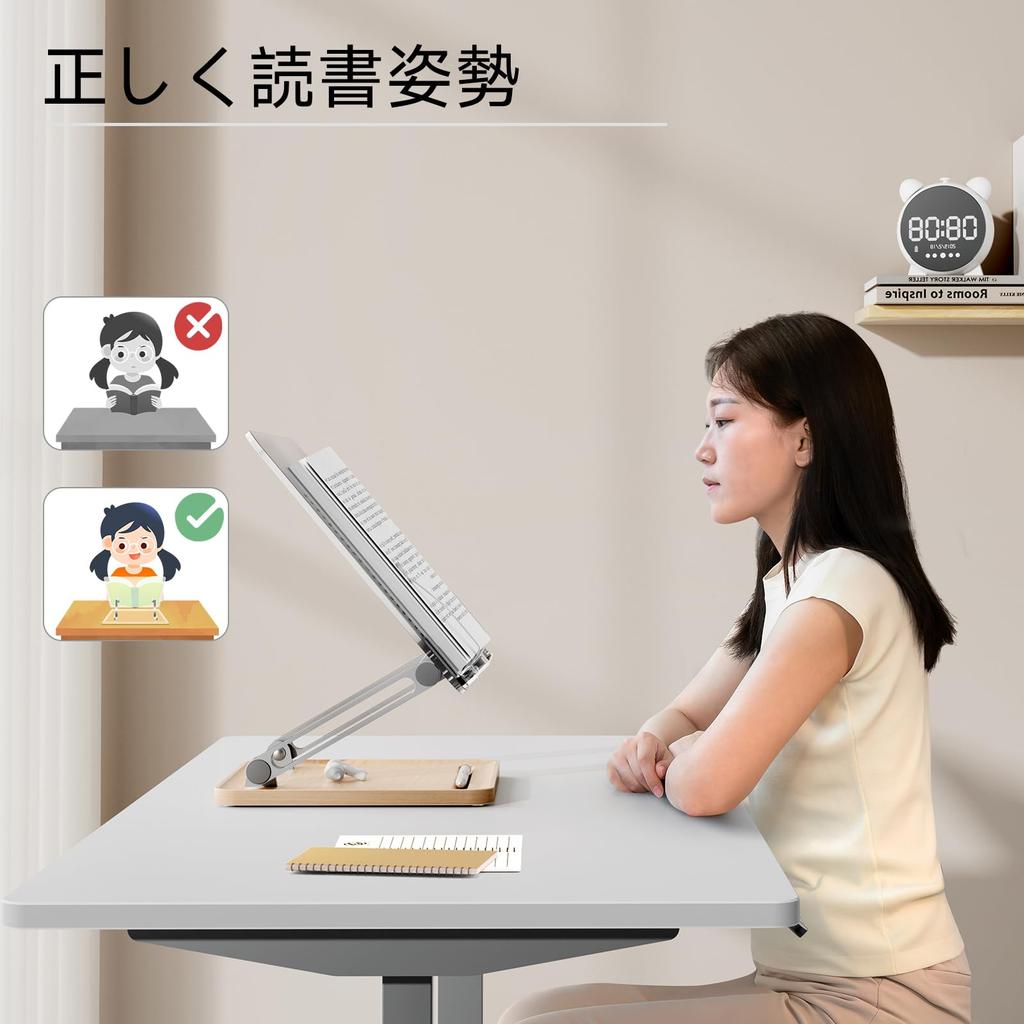 Buch Tischplatte Lesen Buch Lesen Holz Höhe und Winkel Lesen PC Kochbuchhalter Ständer, Ständer, Ständer, Acryl, Basis, Faltbar, Verstellbar, Ständer,