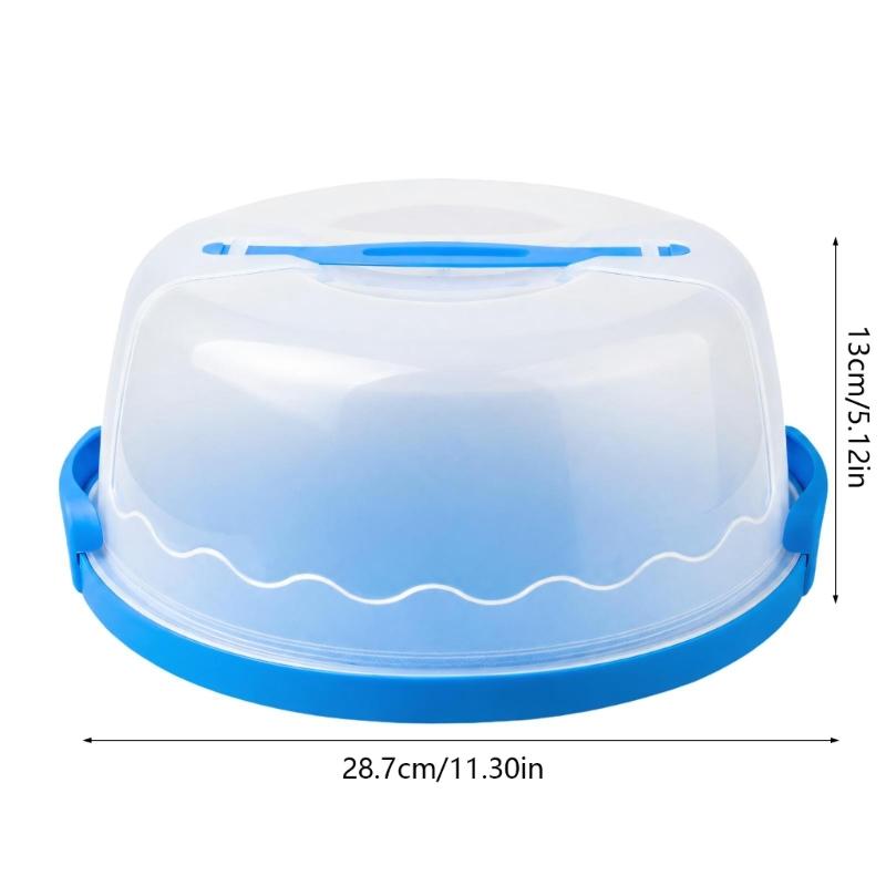 Cake Storage Container with Food-Contact-Grade Plastic, Top Carrying Handle, See-Through Cover and Round Base for Storage