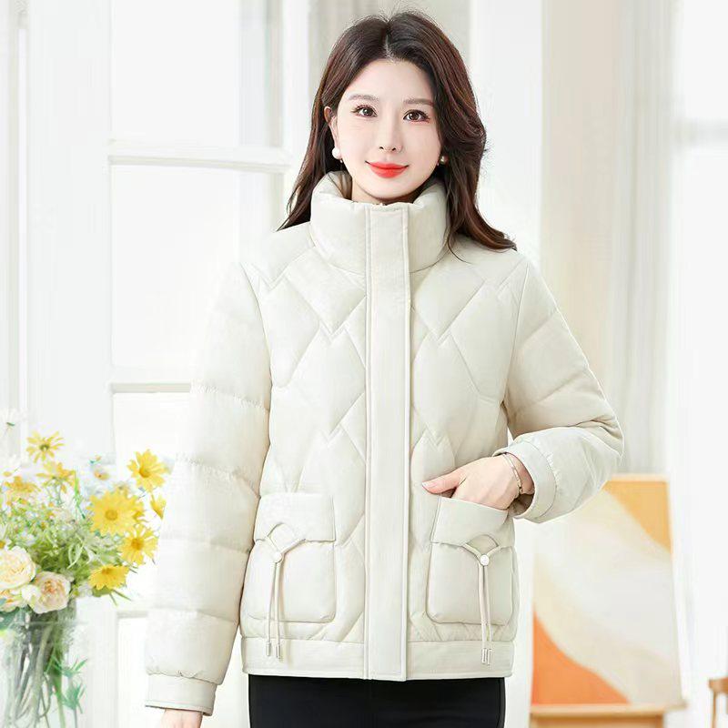 Women's Short Winter Cotton Jacket, 2026 New Korean Style, Stand Collar, Thickened Outerwear, Petite Fit