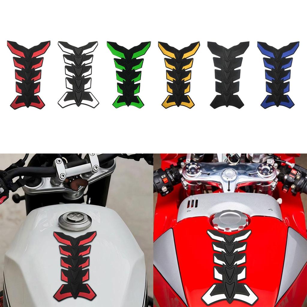 Generic Motorcycle Gas Tank Protector Pad Fuel Tank Cap Sticker 3D Rubber Fuel Tank Fishbone Sticker Universal Oil Tank Sticker