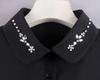 Women's Chiffon Plum Blossom Bead-Stitched Versatile Fake Collar Shirt