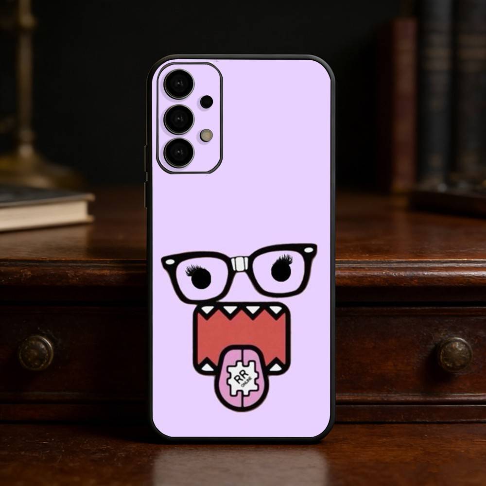 Cute Domo-kun Phone Case Phone Case For Samsung S25,24,23,22,30,21,10,9,Ultra,Plus,Lite Soft Black Case