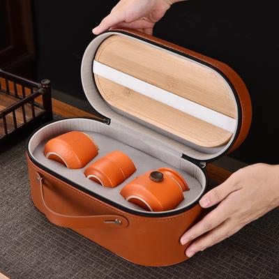 Black Pottery Travel Tea Set Portable Kuaike Cup Business Giveaways Holiday Accompanying Hand Gifts