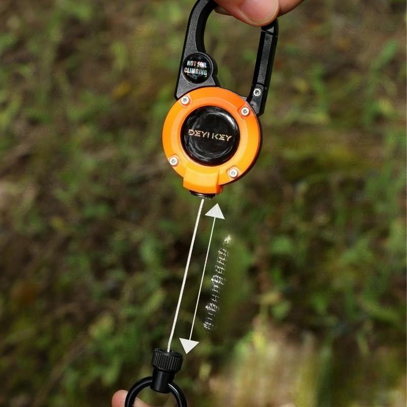 

Mountaineering Lure Steel Wire Rope Telescopic Buckle,outdoor Easy-pull Buckle,fishing Keychain, Backpack Anti-loss Bracelet