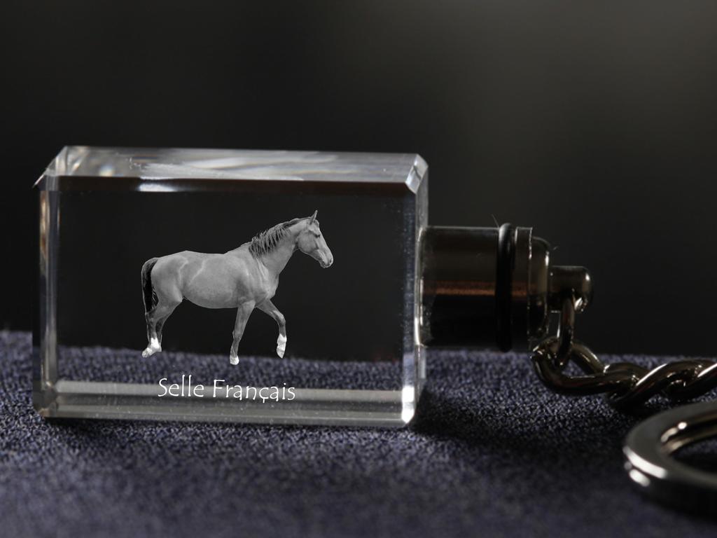 Selle Francais - Pandantiv de cristal cu fotografie a unui cal, pandantiv iluminat, cadou unic marca Art-Dog