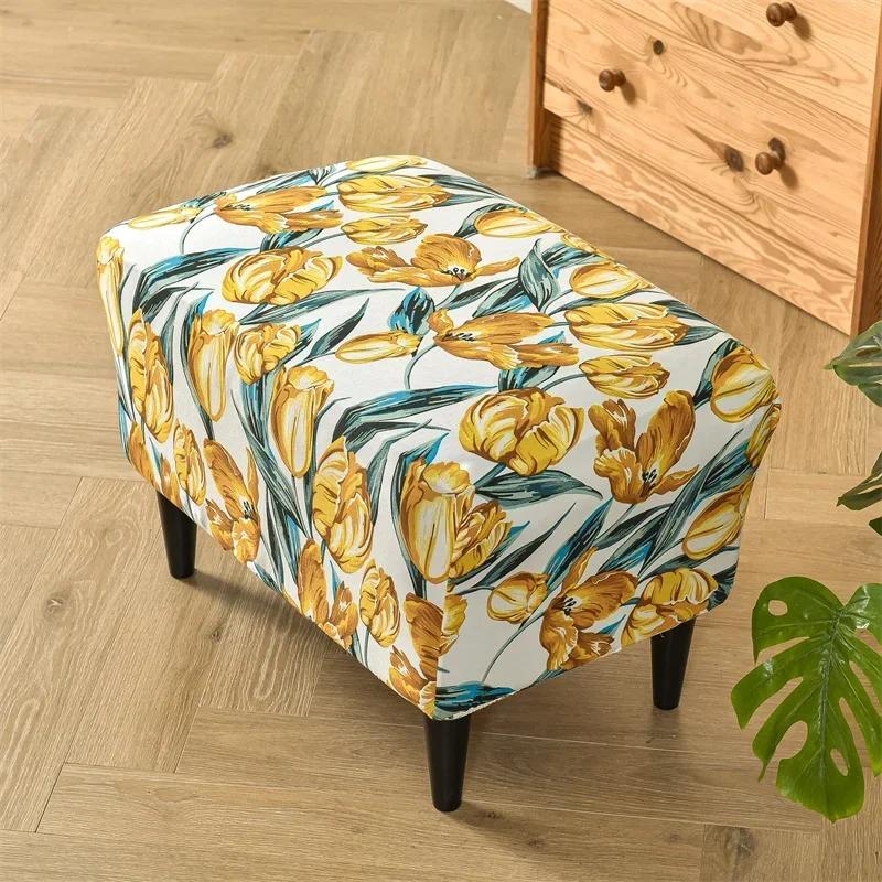 Pastoral Style Wing Chair Cover Stretch Spandex Backrest Armchair Cover Sofa Covers with Seat Cushion Covers Furniture Protector