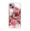 Three-dimensional Pink Rose Tempered Glass Case Apple 15promax Mobile Phone Case iPhone17 Case