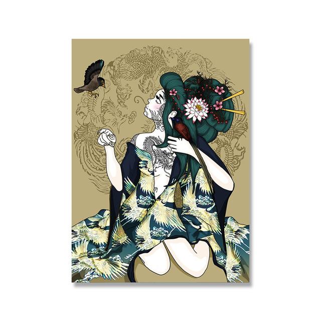 

Винтажные японские аниме-постеры и принты с гейшами «Расскажи мне секрет», холст, настенная живопись, картины для гостиной, домашний декор, без рамки 21*30cm No Frame