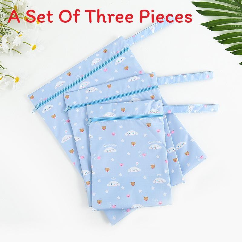 Cute Hello Kitty Kuromi My Melody Pattern Travel Storage Bag Set With Waterproof Material And Multiuse Functionality
