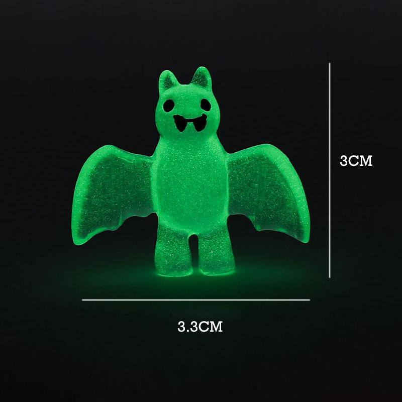 Mini Halloween Luminous Ornaments Set Pumpkins Ghosts Bat Desktop Resin Ornament for Home Car Miniature Halloween Decoration