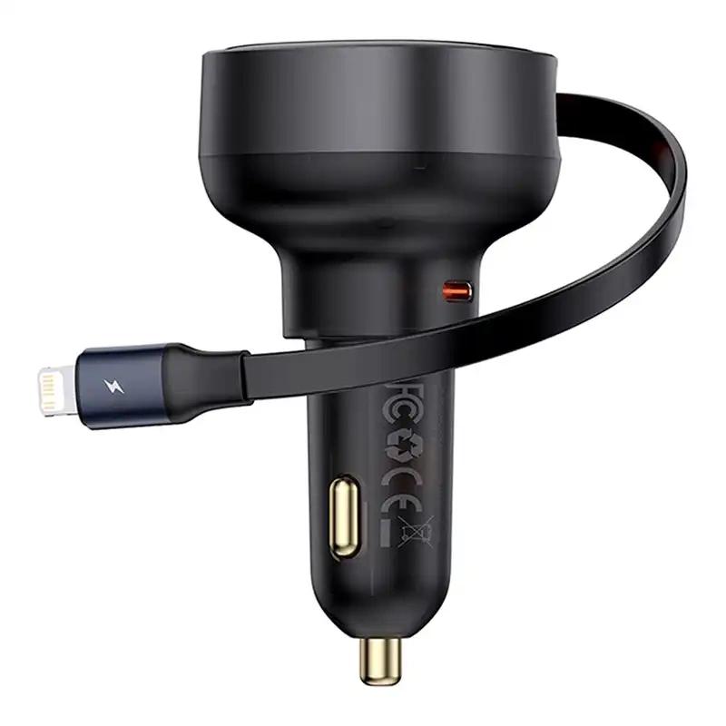 Ładowarka Samochodowa Baseus Enjoyment Pro Z Kablem Lightning + Usb-C, 55W (Czarny)