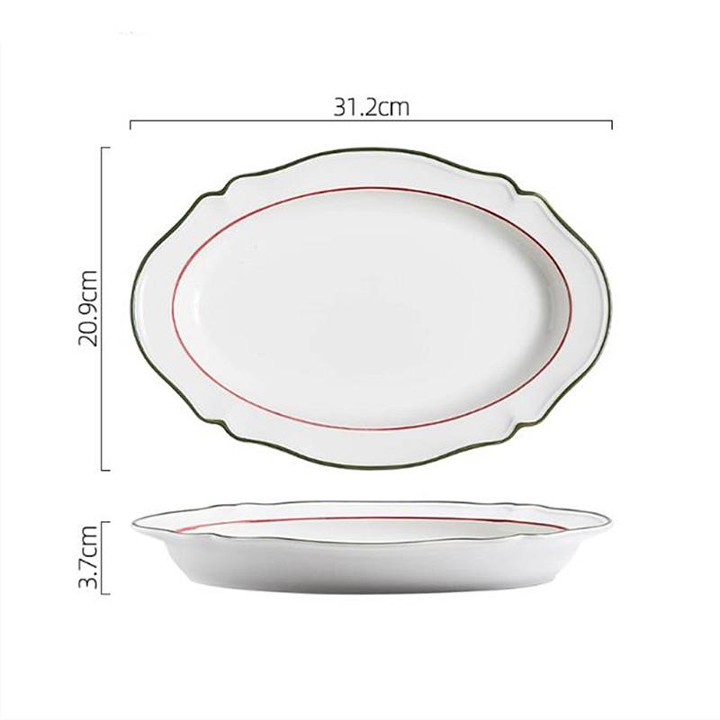 Exquisite Ceramic Plates Custom Christmas Tableware Home Dessert Steak Plates Noodle Bowls Kitchen Ceramic Fruit Salad Bowls