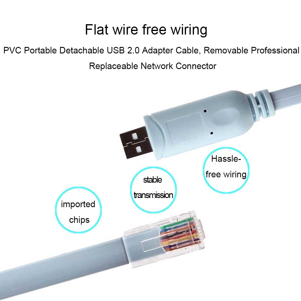 

Кабель USB до RJ45 1,8 м для консольного кабелю USB Cisco, лінія налагодження для Cisco H3C HP Arba 9306, консоль перекидання маршрутизатора Huawei синій