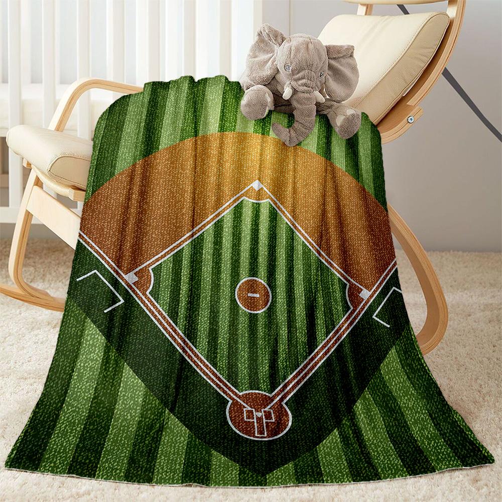 Baseball Field Design Blankets Are Suitable for Living Rooms, Bedrooms, Camping, and Other Places, Making Them an Ideal Choice for Gifts.