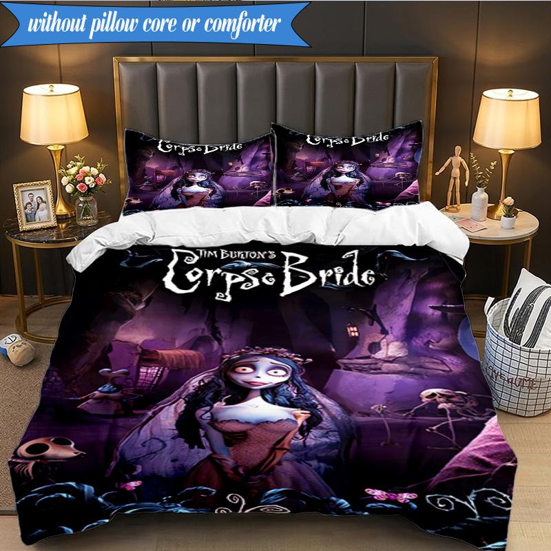 Gotische Leichenschönheit In Bloom 3-teiliges K-Pop Musikgruppen-Bettwäscheset, Ideal für Schlafzimmer, Wohnheim, Inklusive Bettbezug und 2 Kissenbezügen, Fan-Geschenke