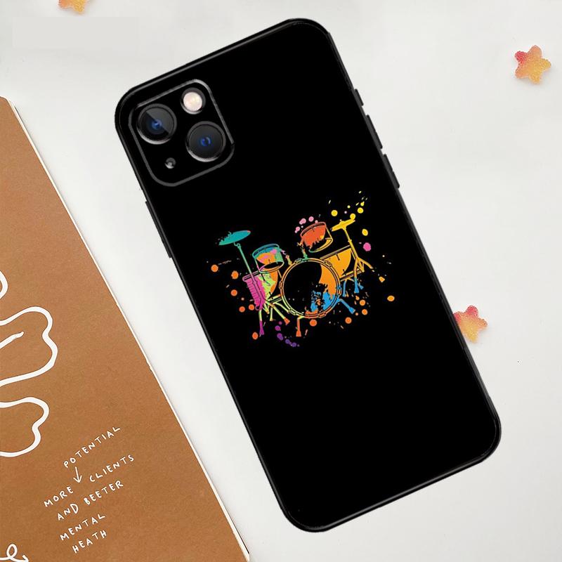 Musical Instrument Drum Case For Apple iPhone 15 16 14 13 12 11 Pro Max Mini XR 15 16 Plus 16e Protective Cover