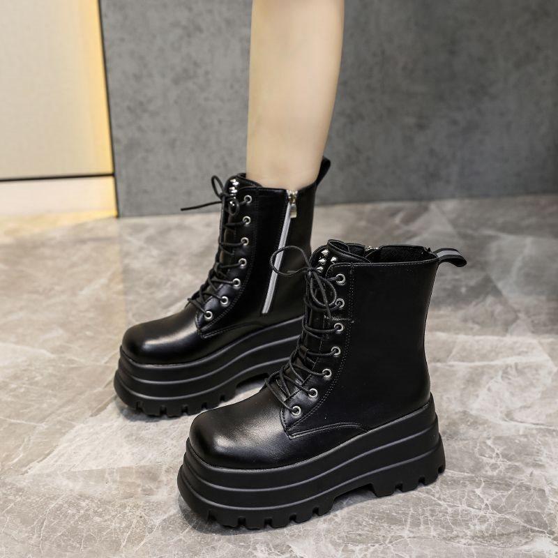 cos heightening shoes classic heightening and showing legs thin platform shoes cm British style platform new short boots short Martin boots