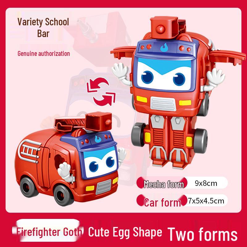Official Versatile School Bus Mini Transformable 6-in-1 Giant Robot Toy Set for Kids.