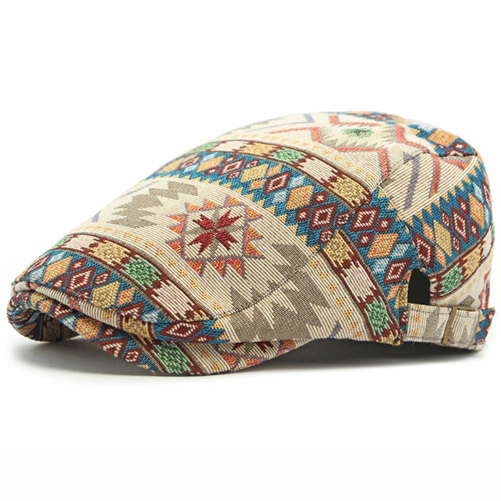 HT4559 Men Women Beret New Stylish Jacquard Ivy Flat Cap Spring Autumn Artist Painter Beret Hat Male Female Adjustable Beret Cap