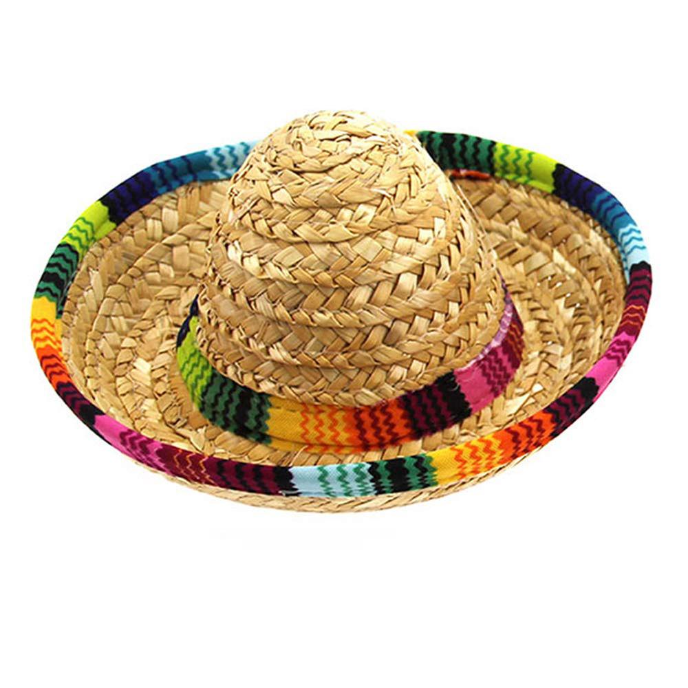 Dog Sombrero Hat Mini Straw Sombrero Hats Mexican Hats Sombrero Party Hats for Small Pets/Puppy/Cat