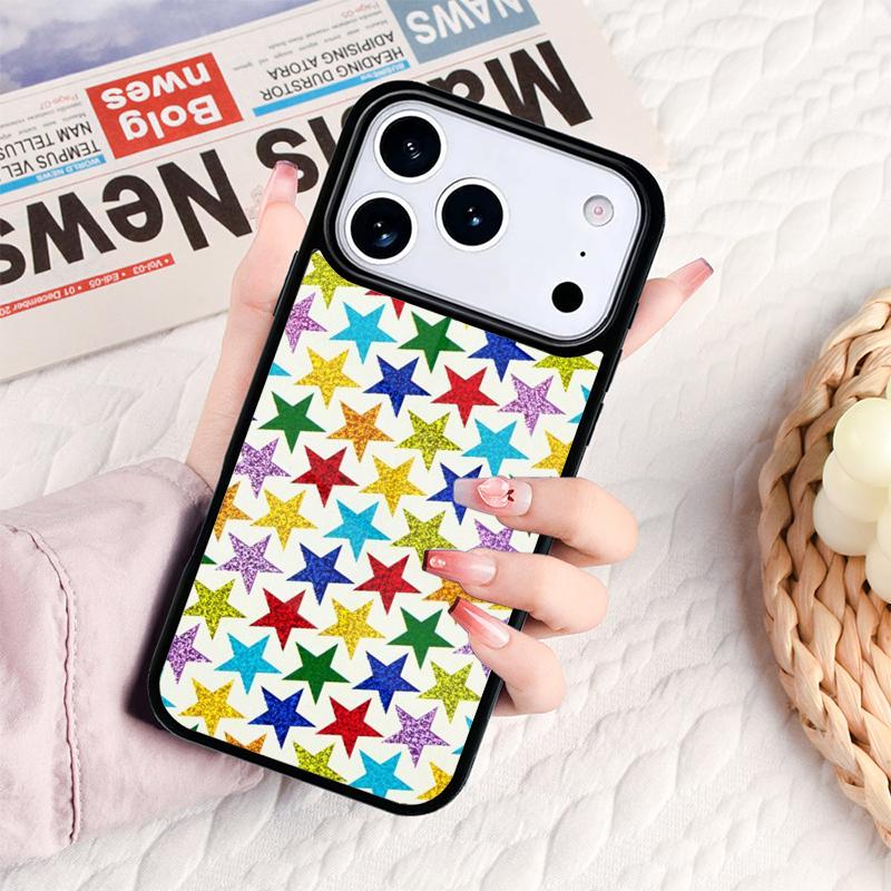 Stars Colourful Phone Case For IPhone 17 16e 15 14 13 12 11 Pro Max Air Mini Soft Protective Cover