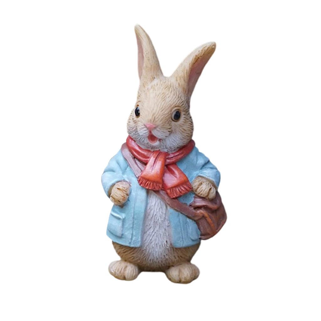 Cute Bunny Figurine, Resin  Bunny Decoration, Suitable For Home Desks, Wine Cabinets, Windowsills, Gardens, Balconies.