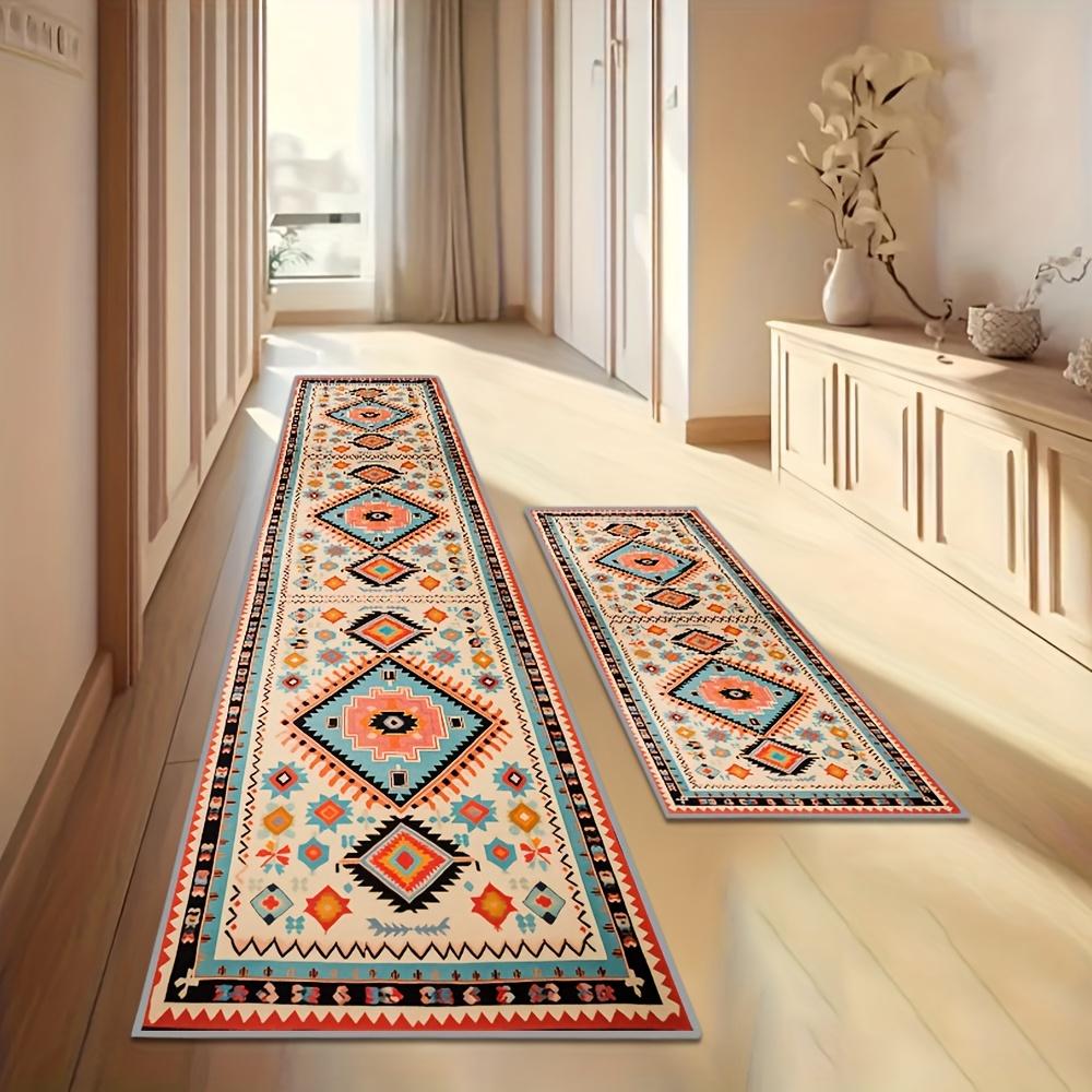 VIKAMA Retro Ethnic Style Carpet Colorful Runner Rug Doormat Welcome Mat Kitchen Rug Rug For Bedroom Carpet For Live Room Home