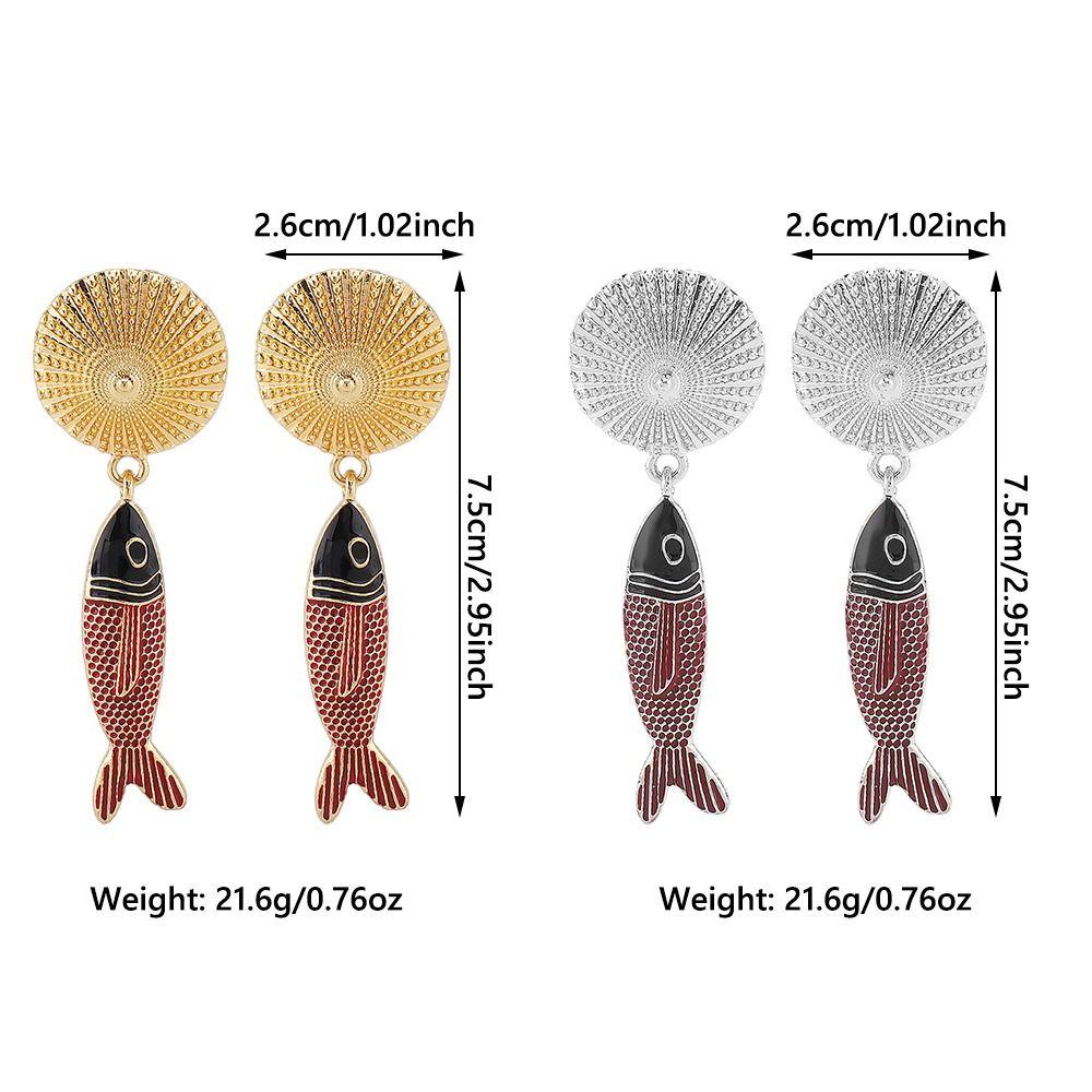 Summer Dangle Earrings Boho Beach Holiday Jewelry Gift Elegant Fish Pendant Earrings  for Women