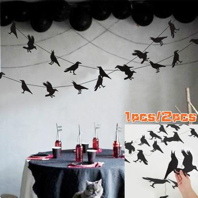 Decoración Creativa de Halloween Pájaros Negros Cuervo Lahua Laqi Bandera Festival de Fantasmas Fiesta Arreglo de Fiesta