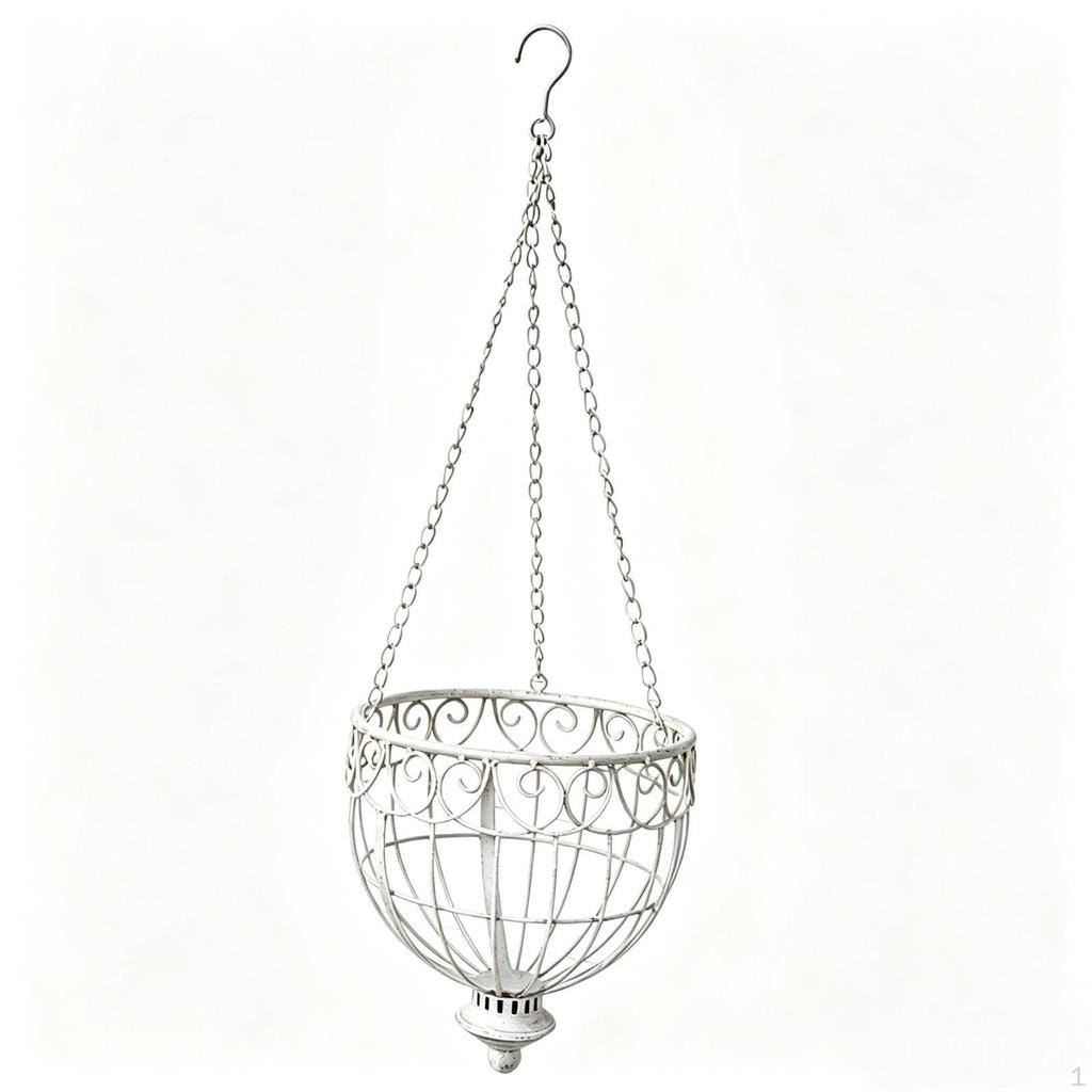 Decorative Hanging Planter, Wire Plant Basket, Ideal for Indoors, Country Houses, Patios, Gardens