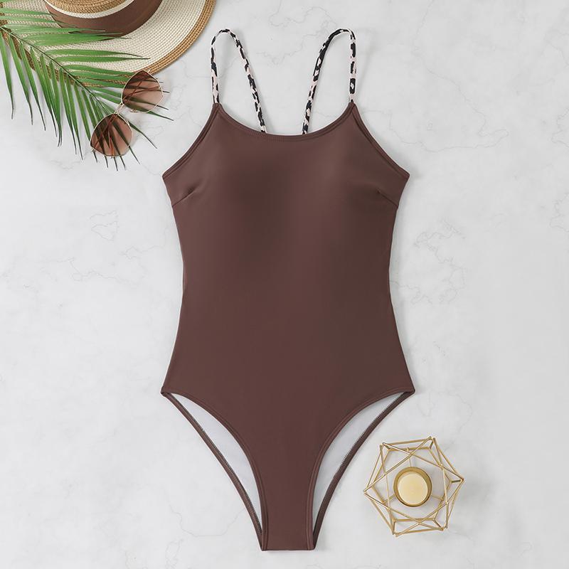 

Sexy Leopard Women s Swimsuit One Piece Swimwear 2026 Bathing Suits Woman Bandeau High Leg Bodysuit Female Beachwear Monokini XL коричневий