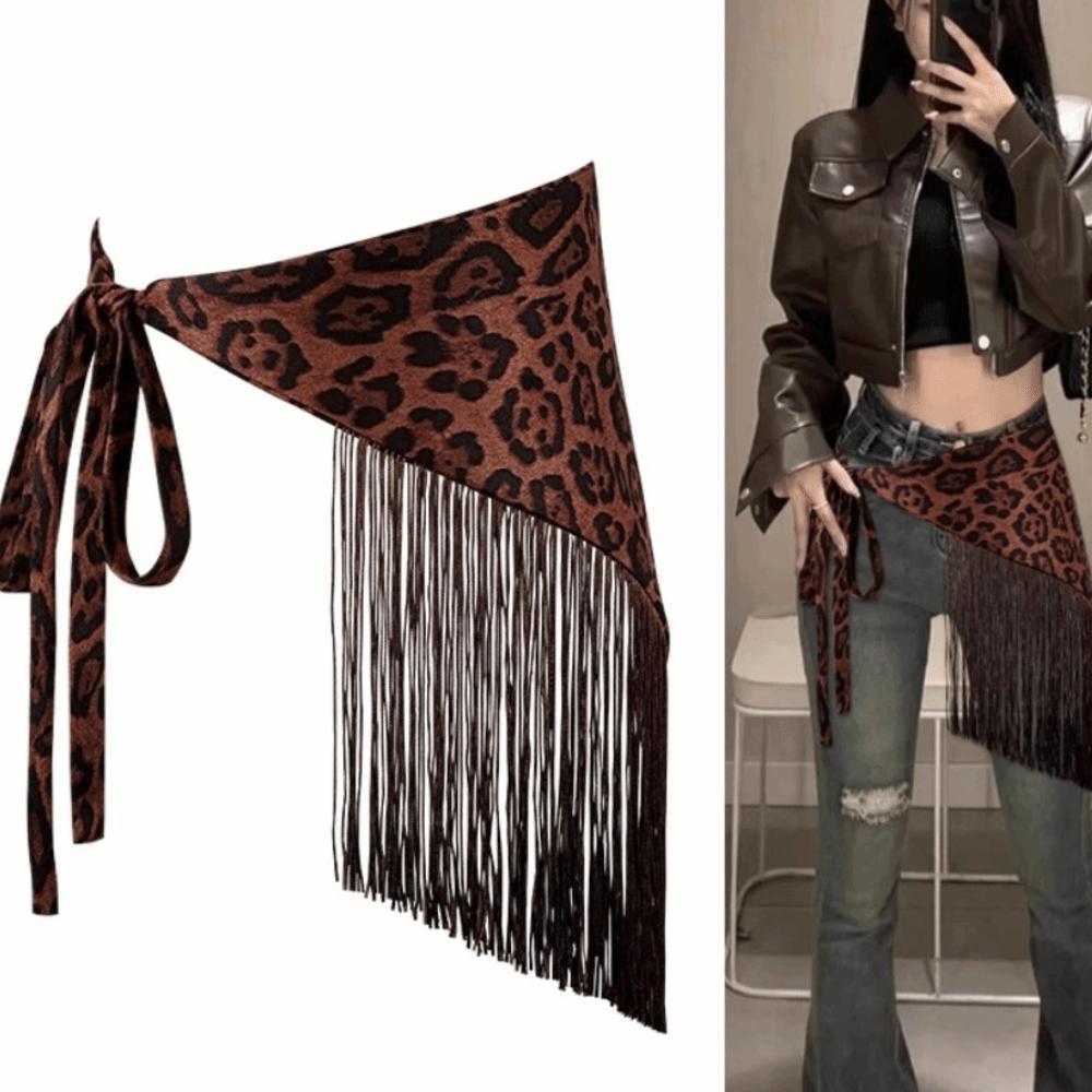 Chinese Style Butt Curtain Skirt Printing Trim Butt Curtain Fashion Triangular Waistband Women