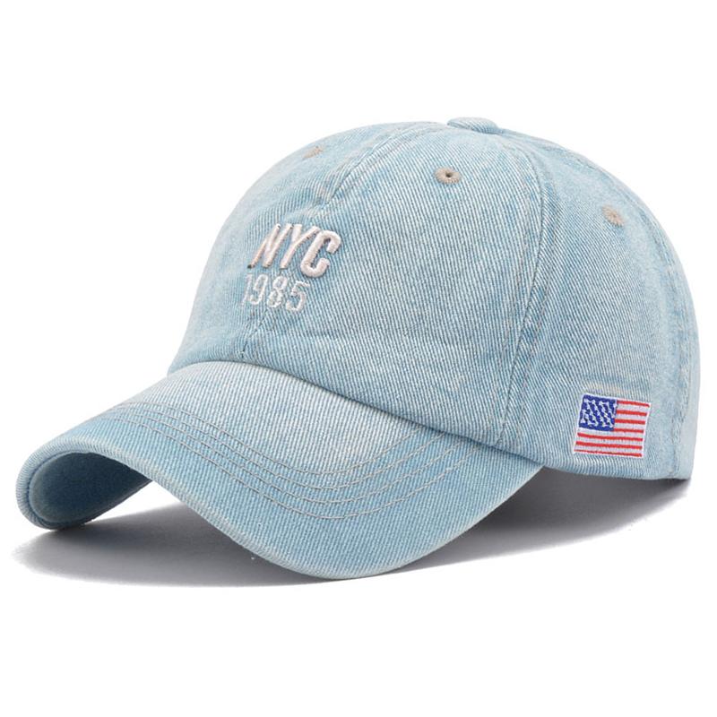 Unisex Light Board Denim Washed Baseball Caps Spring and Autumn Outdoor Adjustable Casual Hats Sunscreen Hat