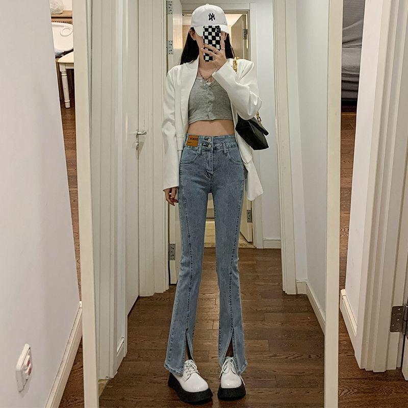 

High-Waisted Flare Slim Fit Floor-Length Skinny Jeans for Women – Spring to Autumn 27