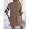 HNXC Spring Summer Casual Striped Cutout Mid-sleeved Knitted Sweater Vacation Cardigan Women's Wear