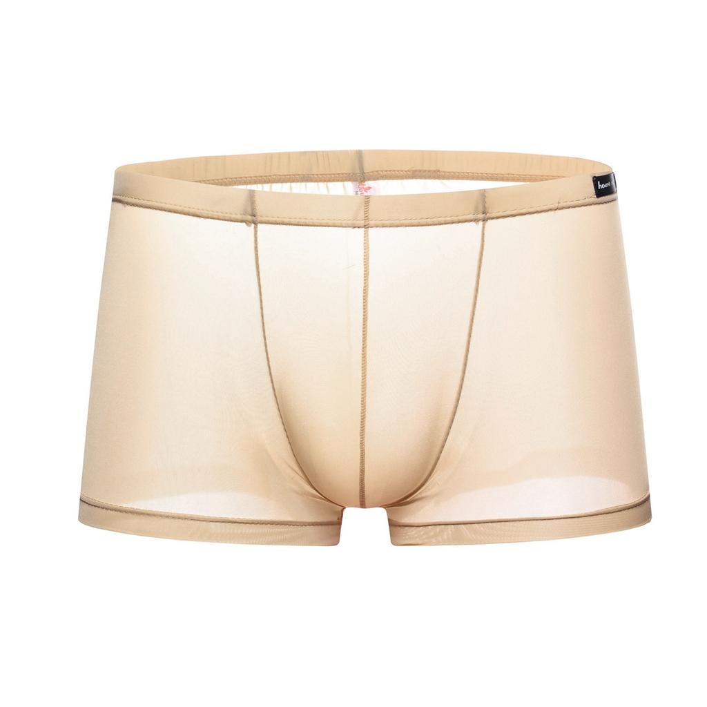 Men's Ice Silk Underwear Sexy Underwear Shorts Underpants Letter Pouch Soft Briefs Panties