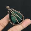 Tibetan Turquoise Pendant, 999 Copper Wire Wrapped Gemstone Jewelry, Handmade Pendant, For Thanksgiving