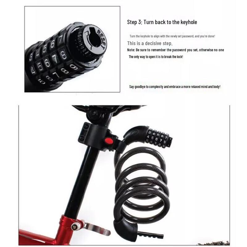 LiShi 5-Digit Combination Bicycle Cable Lock
