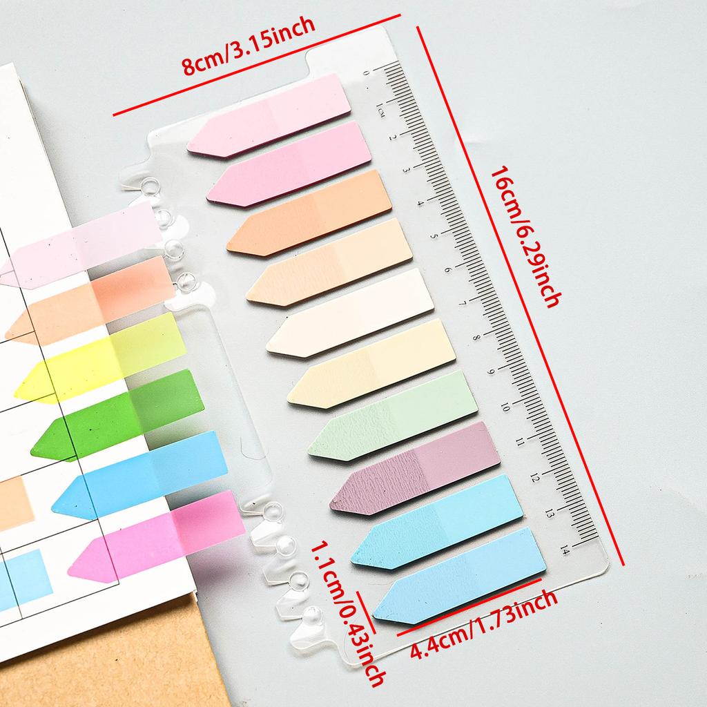200 Sheets Color Stickers Notes Transparent Self-Adhesive Index Tabs Flags Sticky Note Stationery School Office Supplies