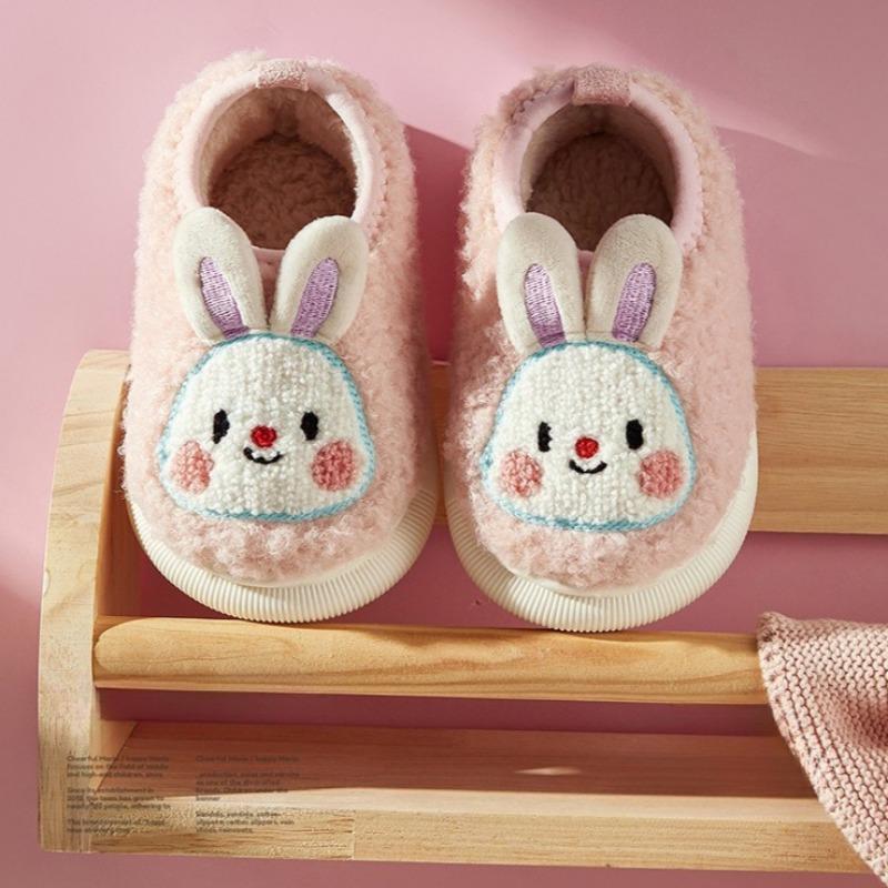 Barnas varme bomullssko med hæl Vinterhjemmesko