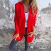 Womens Solid Color Hooded Single-Breasted Casual Jacket Winter Medium Weight Long Coat