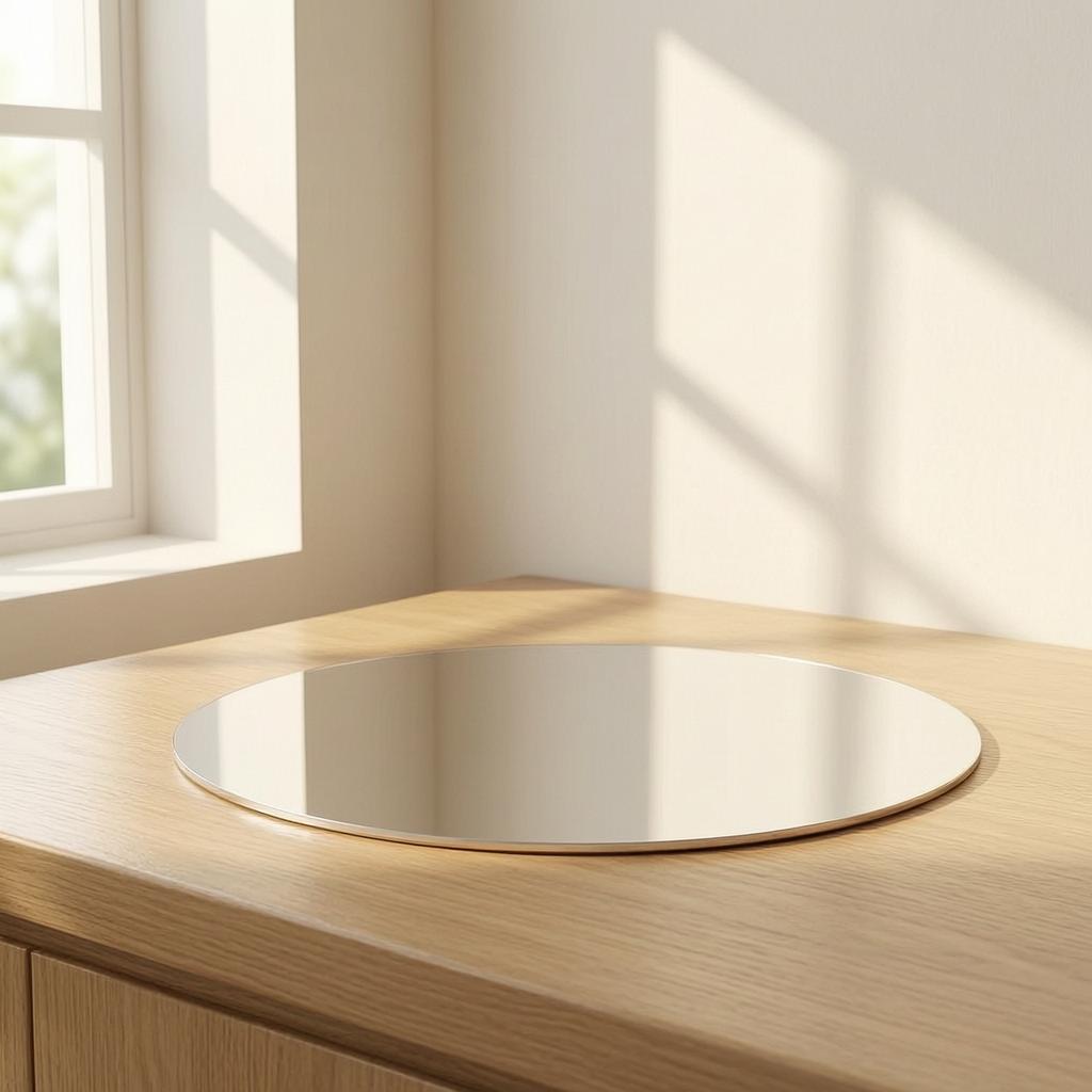 6xDIY Round Flat Glass Mirror, 1mm Thick, NonMagnifying, Unframed Mini Mirror Lens Diameter