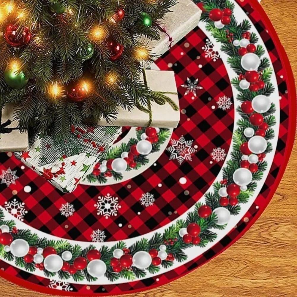 Round Christmas Tree Skirts 90cm 35in Xmas Tree Foot Cover Christmas Tree Mat Wedding