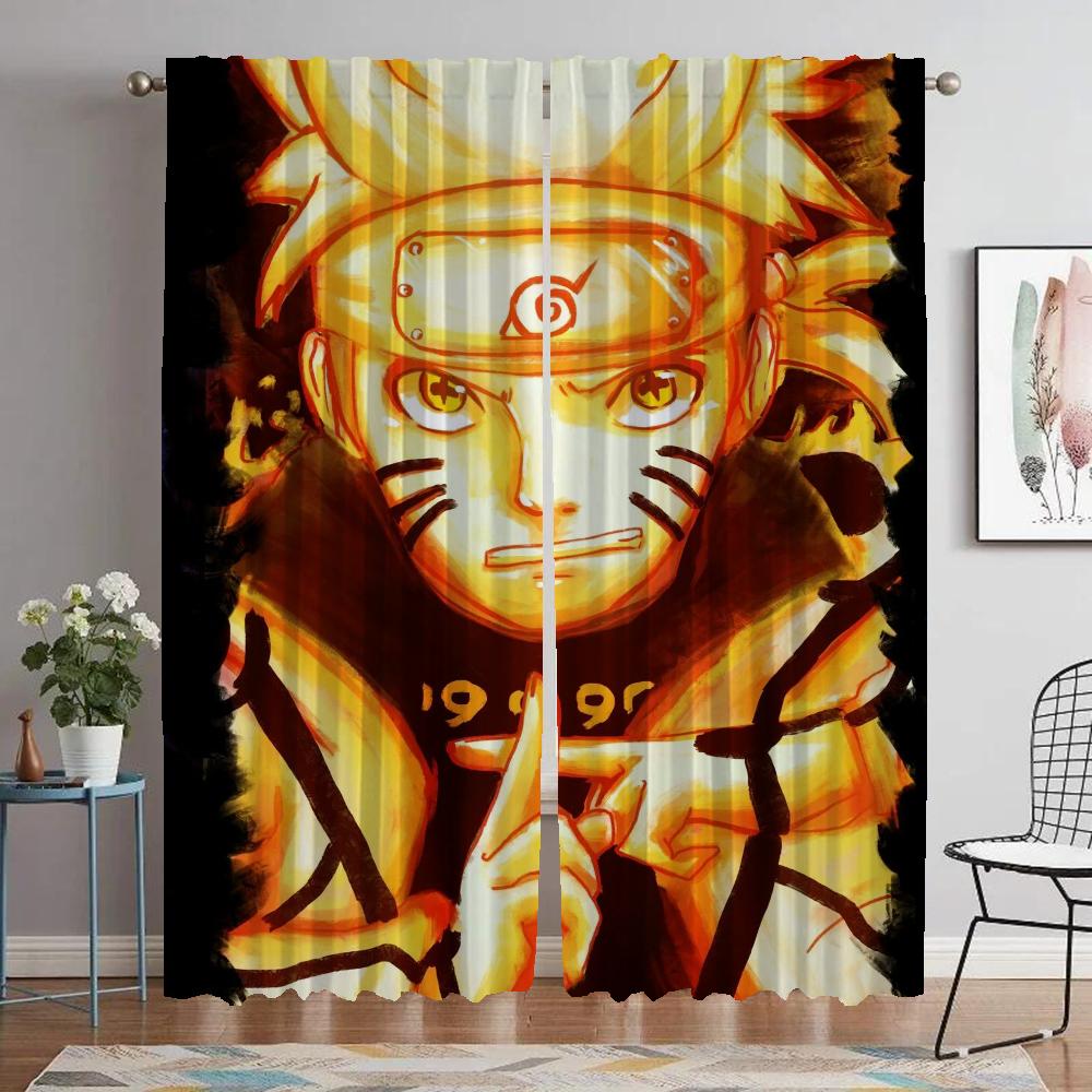 Elegant Room Curtains for Camera Narutos Halloween Decoration Shades Anti-mosquito Curtains 2 Pieces Blackout Curtain Partition