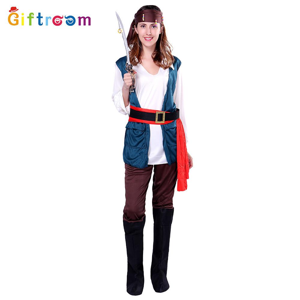 Halloween Stylish Pirate Queen Outfit For Women Crafted From Polyester Highquality