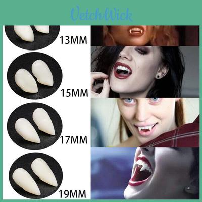 Realistic Halloween Vampire Fangs Teeth Kit With Solid Adhesive And Customizable Sizes