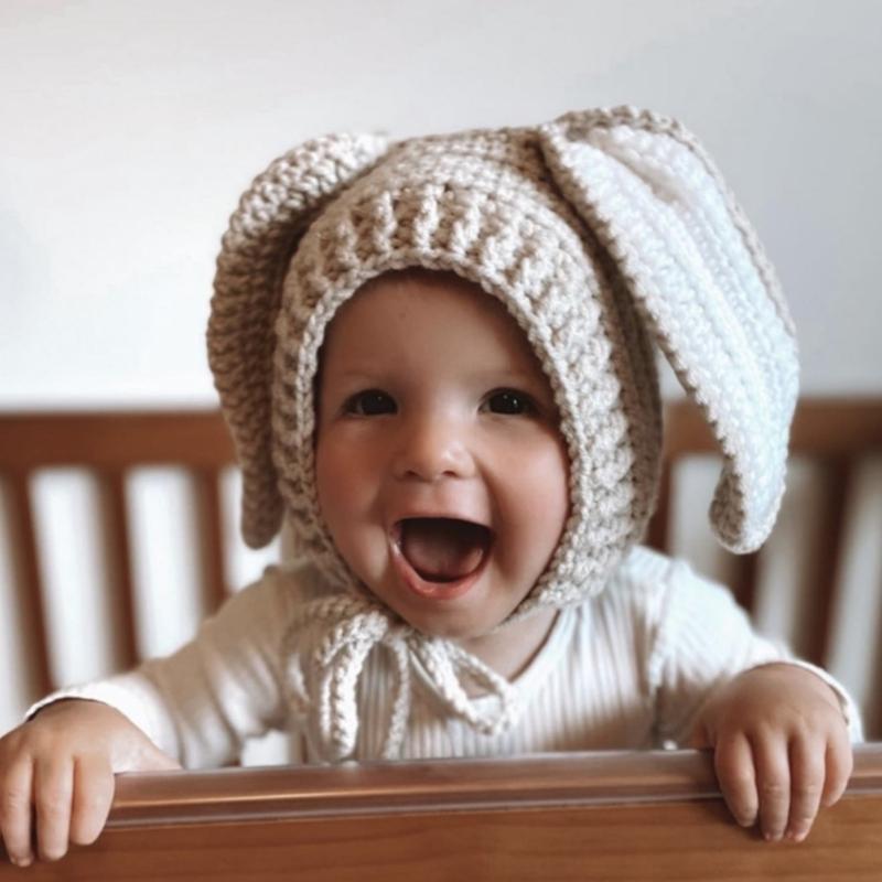 Kleinkind Baby Strickmütze Handgemacht Gehäkelt Cartoon Tier Thema Mützen Mütze Niedliche Ohren Babymütze Neugeborenen Fotografie Requisiten