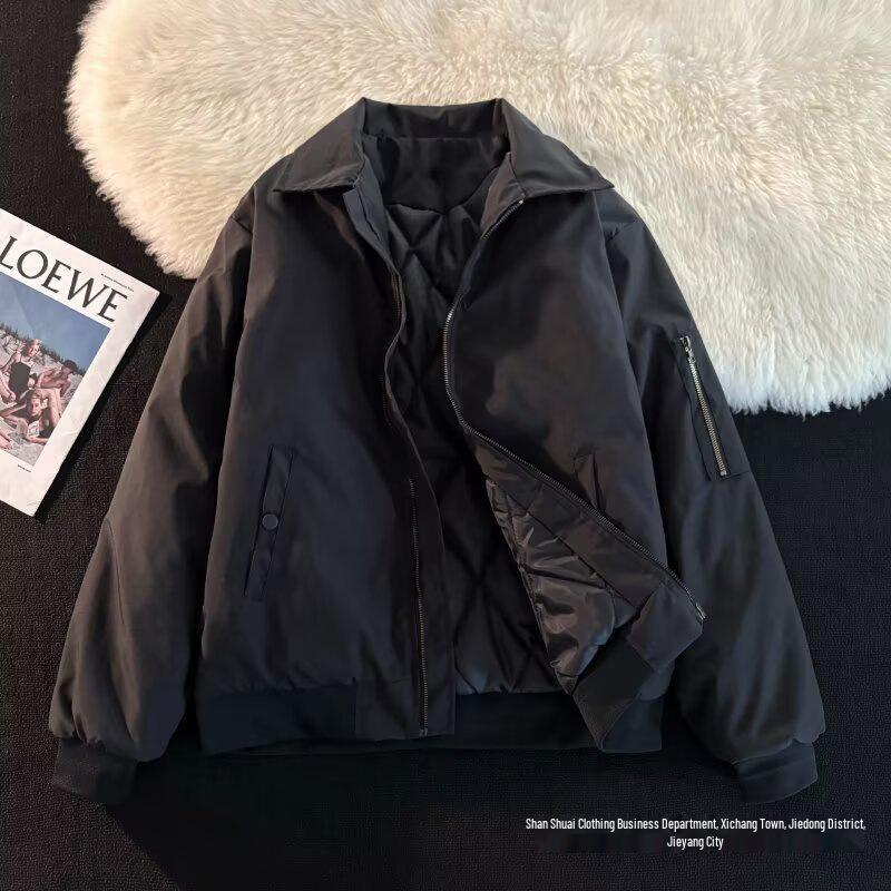 Men's 2025 Winter Cotton Jacket: Plus Velvet Thick Warm Padded Sports Casual Trendy Coat