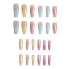 WM-107 Sommer-Farbverlauf Macaron Falsche Nägel - 24 Bunte, Tragbare Nagelspitzen & Aufkleber